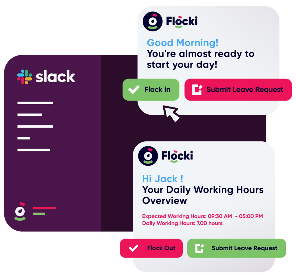 Flock In and Flock Out on Slack example screenshot